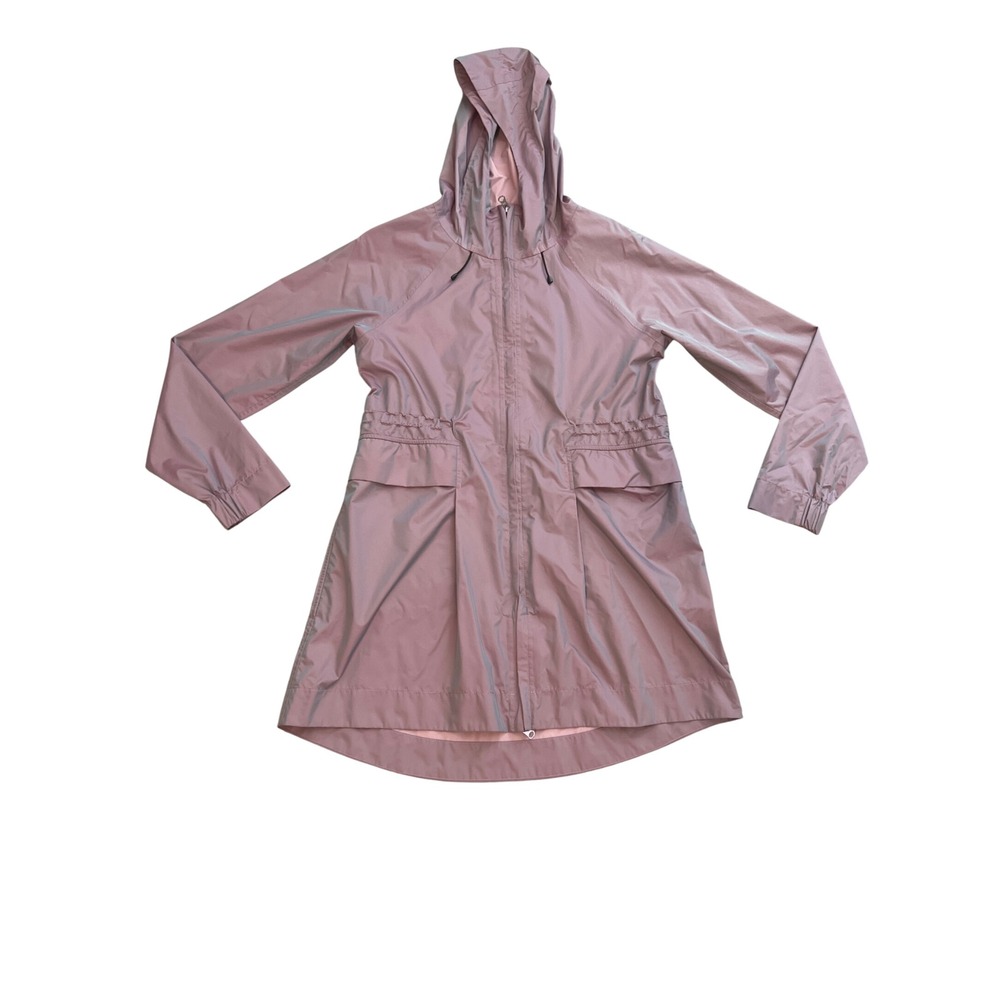 Calia by Carrie Underwood Iridescent Rain Jacket Hooded Windbreaker Pink XL